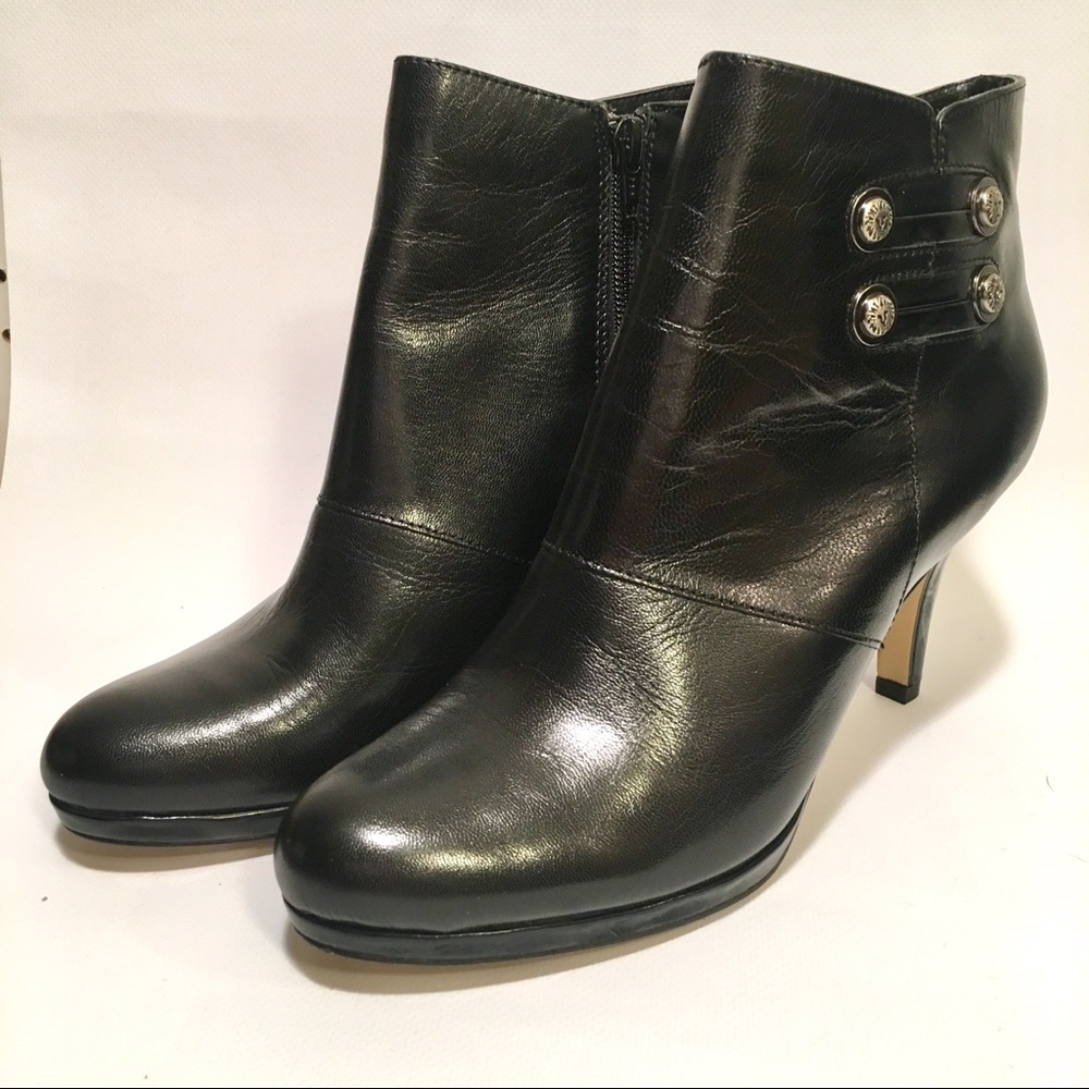 Anne Klein Black Heeled Ankle Boots New 8.5